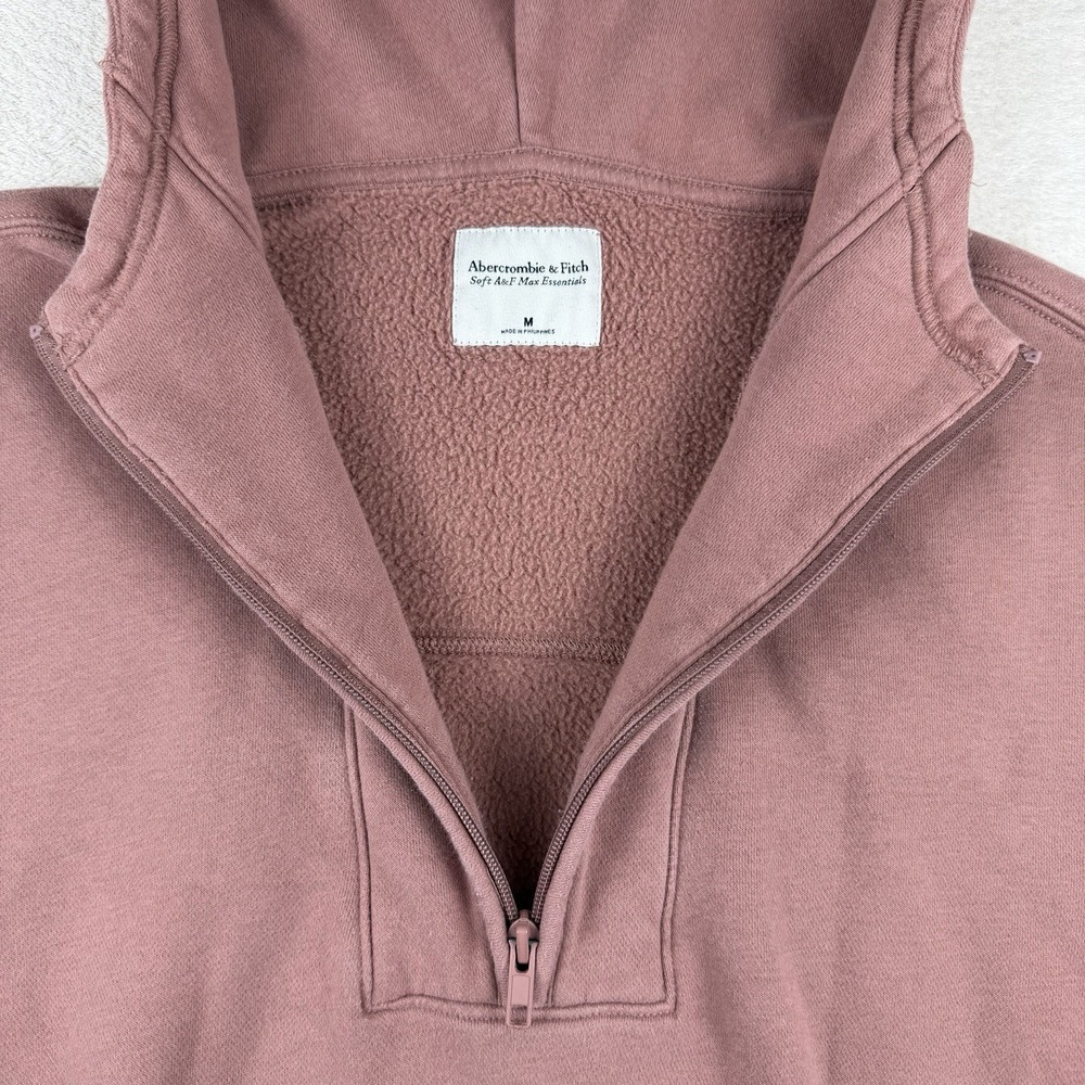 Abercrombie and Fitch Soft A&F Sunday Half-zip Hoodie Pinkish Women's Size M - Picture 9 of 14